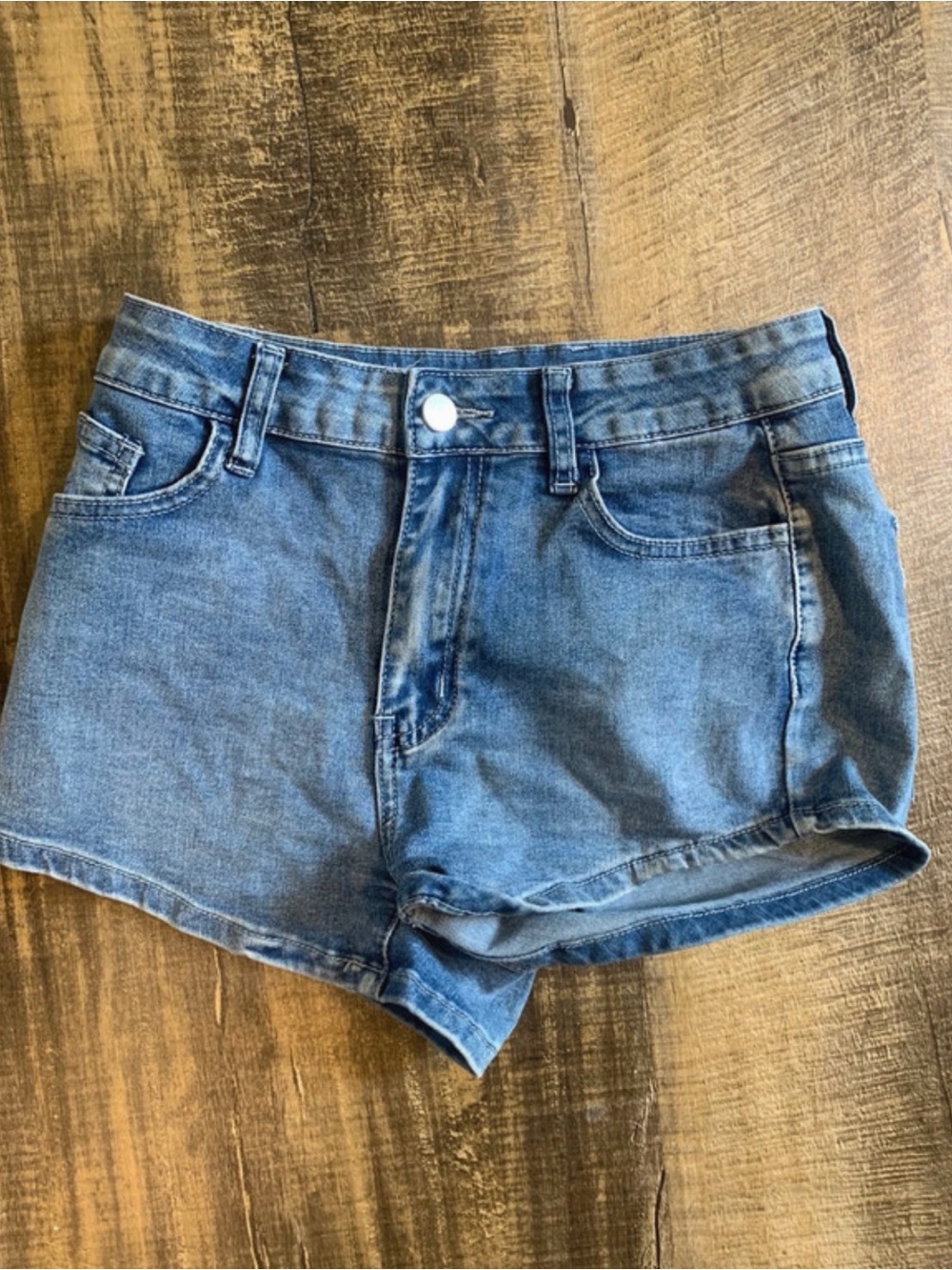 ROMWE Light Blue Denim Cutoff Shorts
